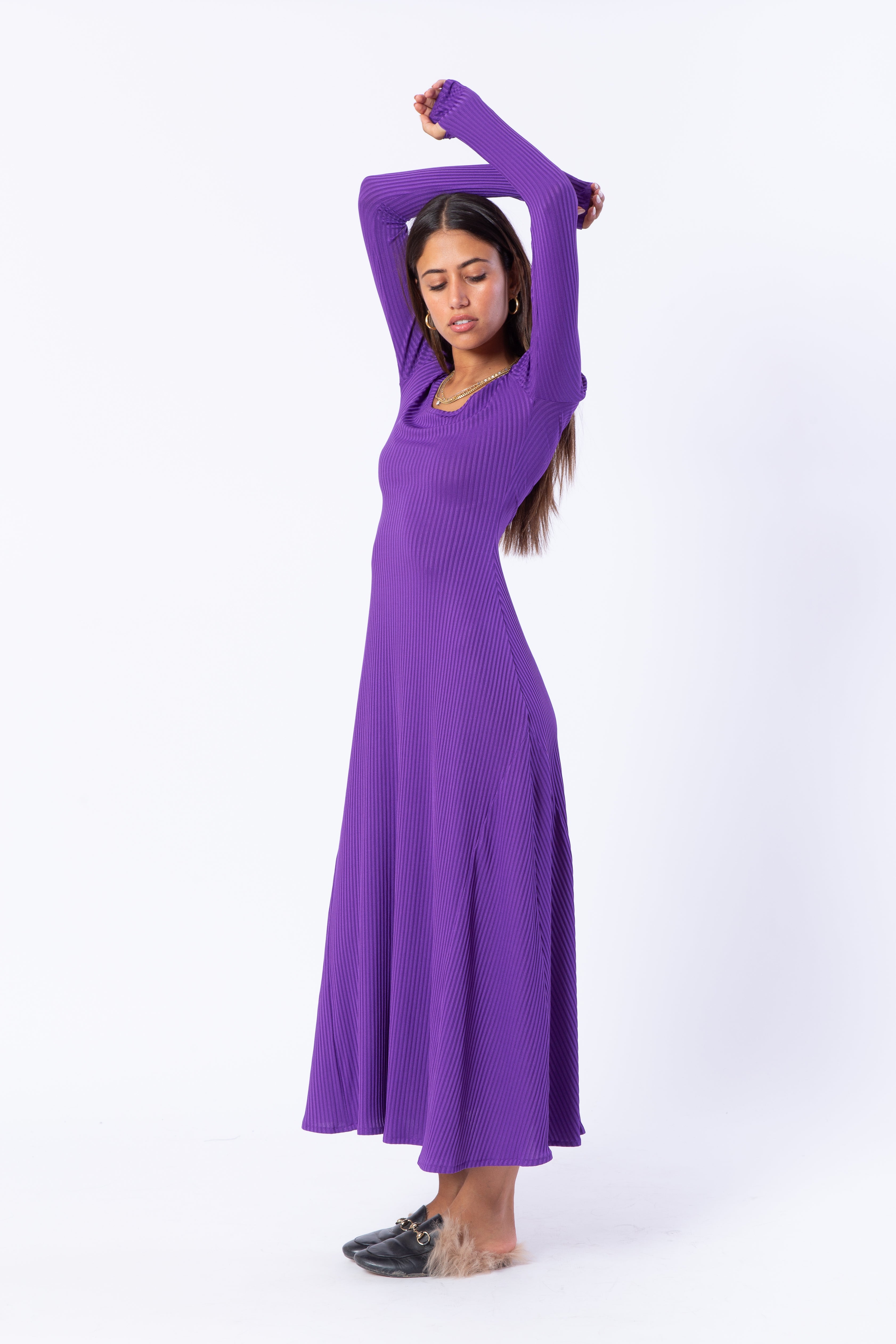Long Sleeve Ribbed Dress