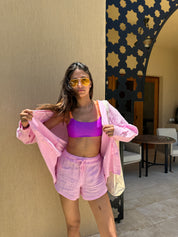 The Linen Short Set - Pink
