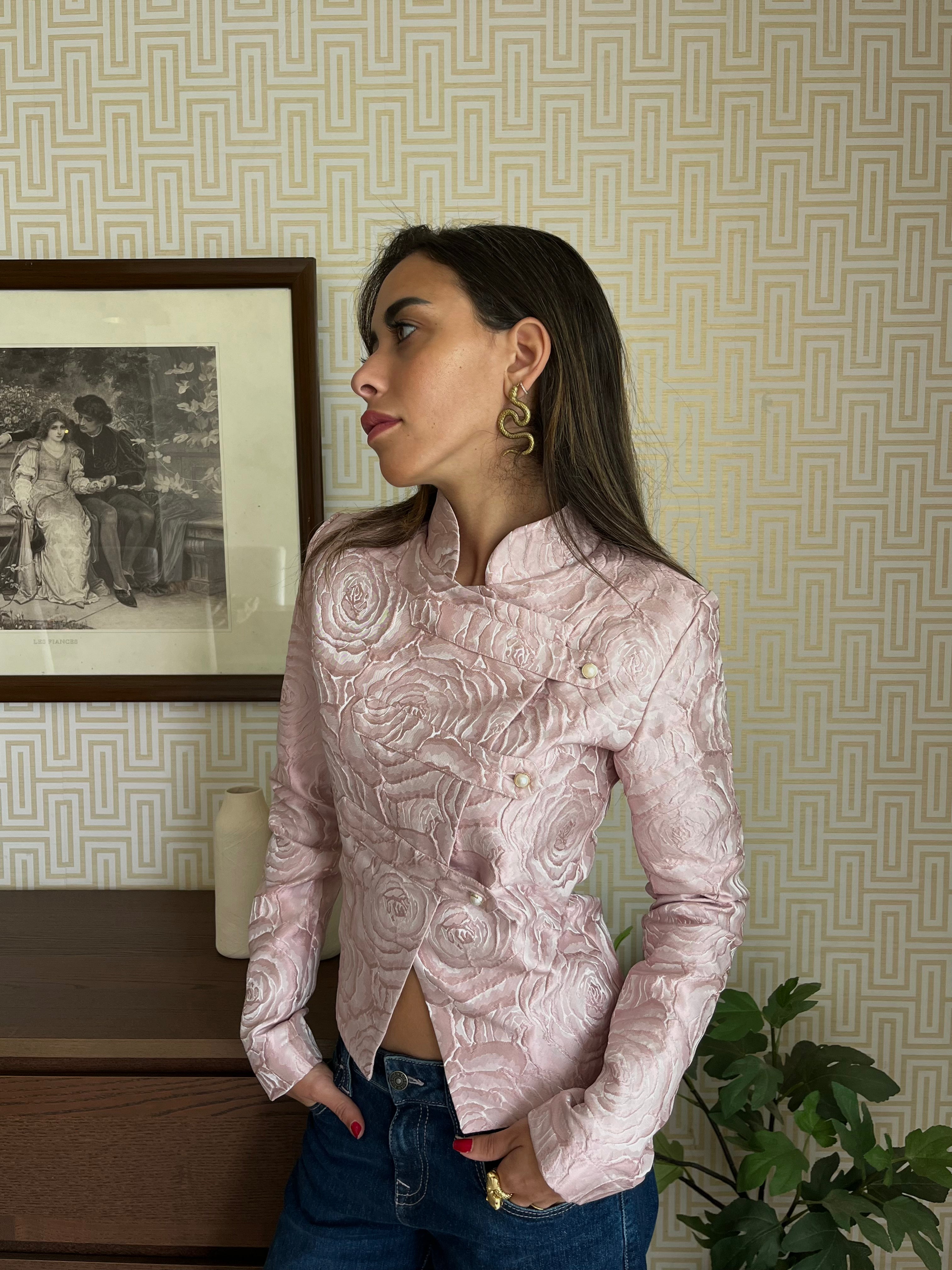 The Blush Mandarin Collar