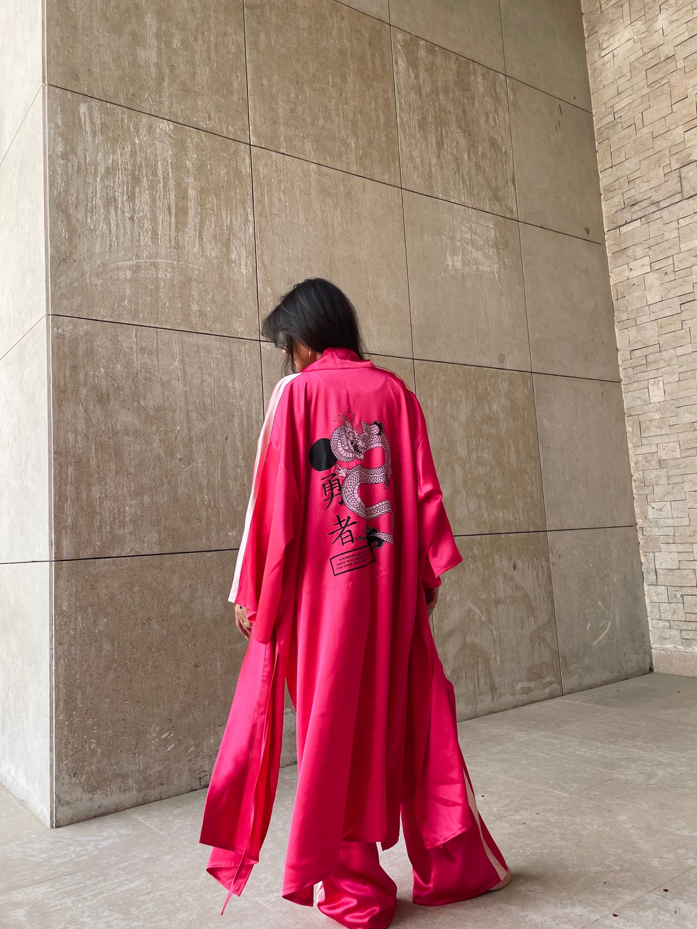 Pink Dragon Kimono Set