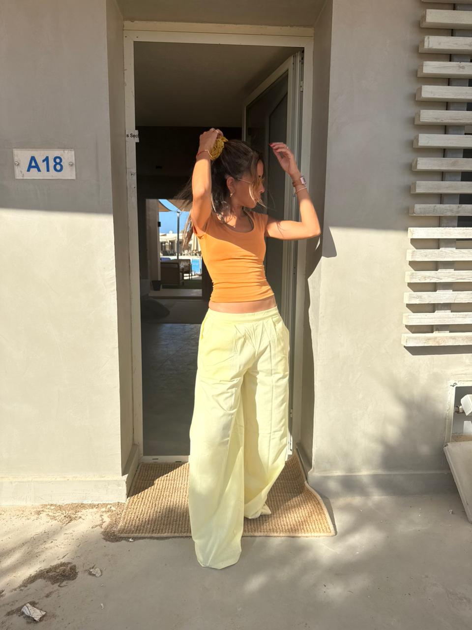The linen blend pants
