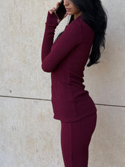 Ribbed Duo - Burgundy