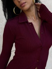 Ribbed Duo - Burgundy