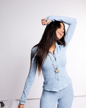 The Ribbed Duo Set Baby Blue