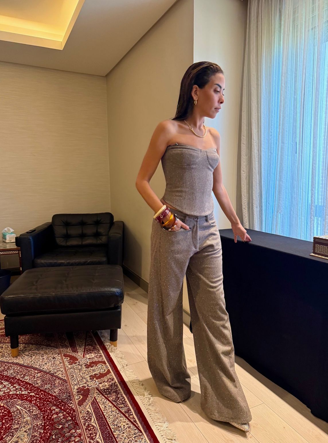 The Studded Wide Pants