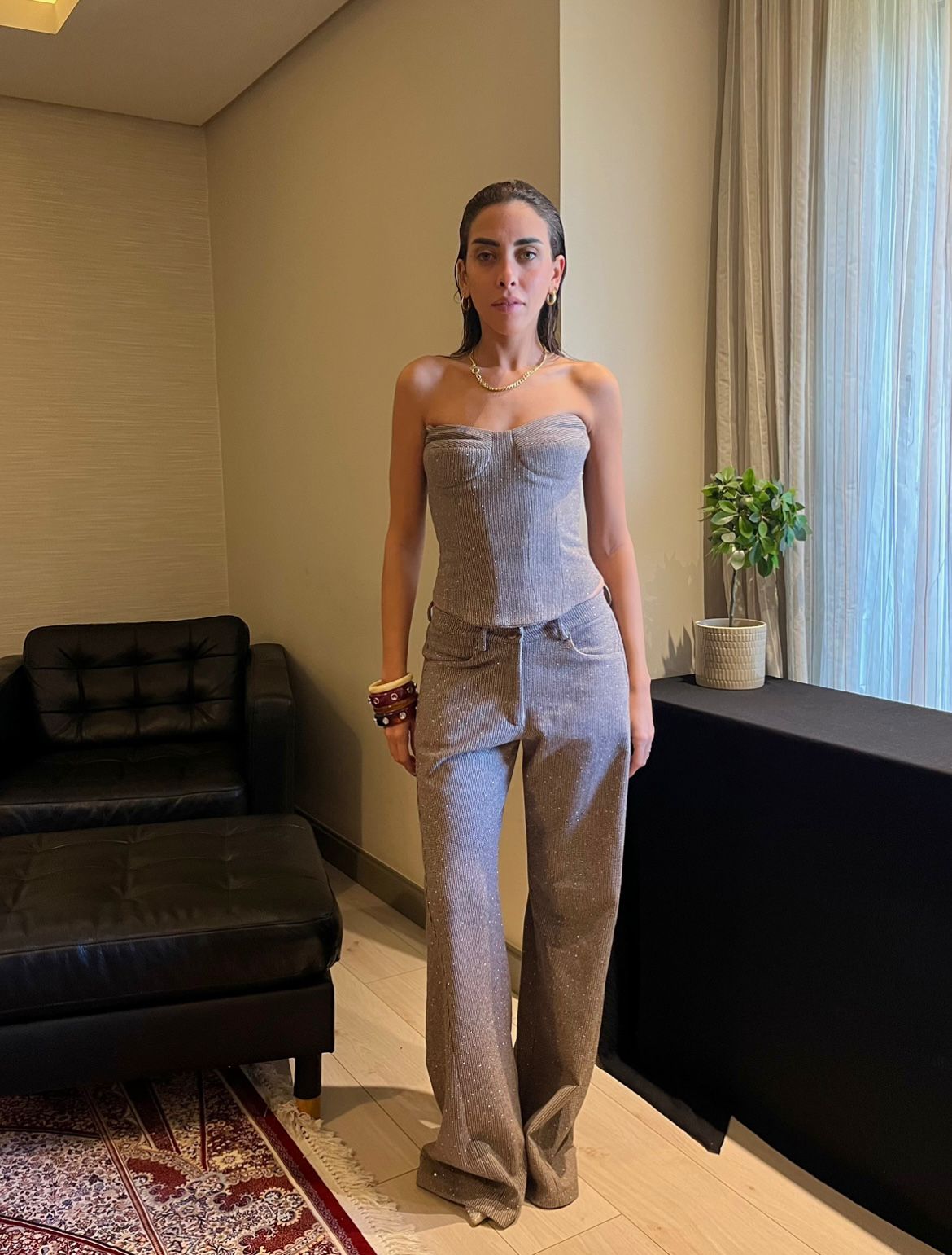 The Studded Wide Pants