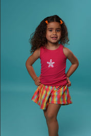 Kids star fish pink tank top
