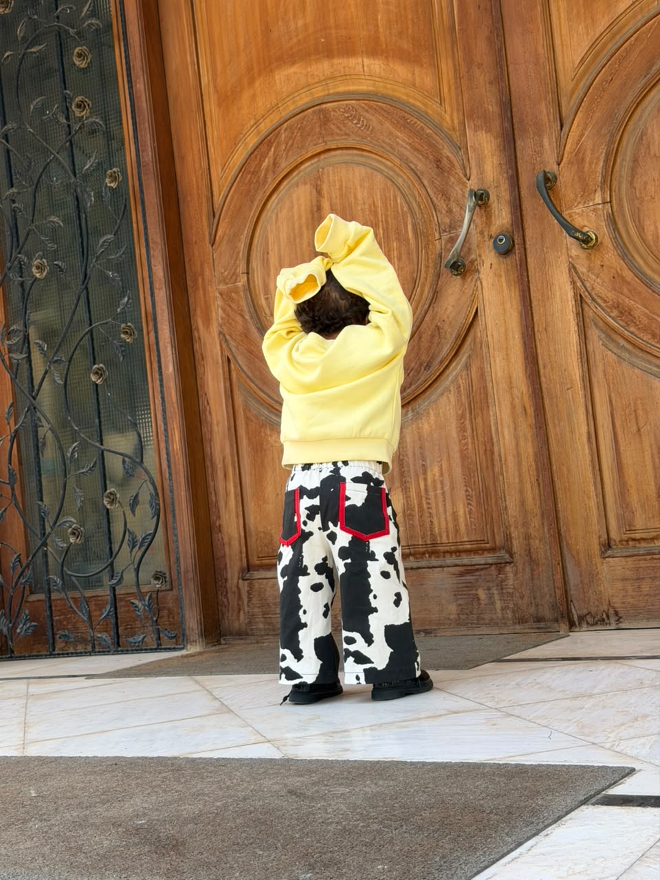 Kids Red Lined Cow pants