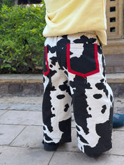 Kids Red Lined Cow pants