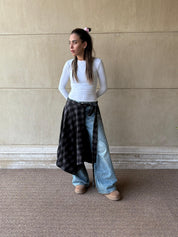 The Long Checkered Waist Wrap