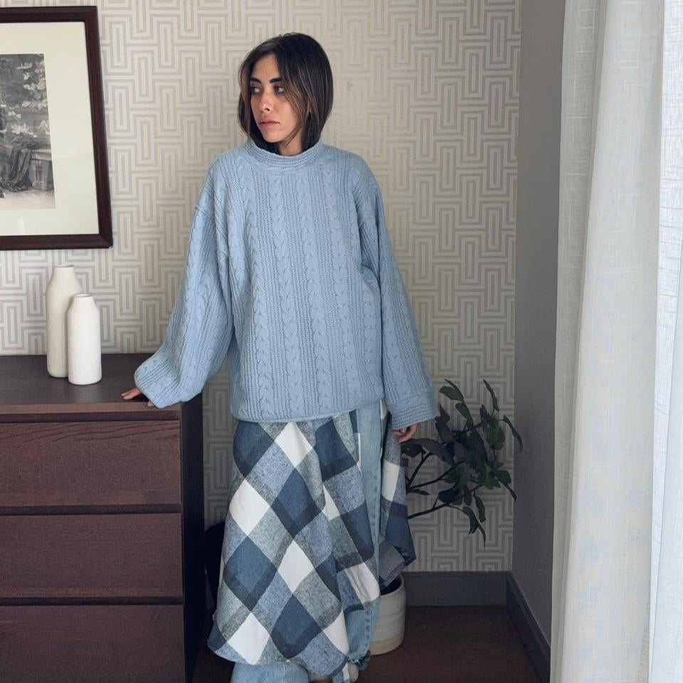 The Long Checkered Waist Wrap