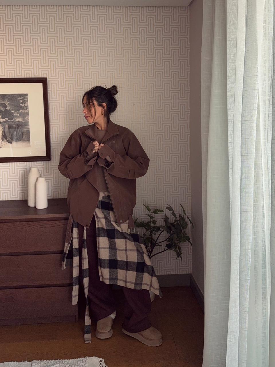 The Long Checkered Waist Wrap