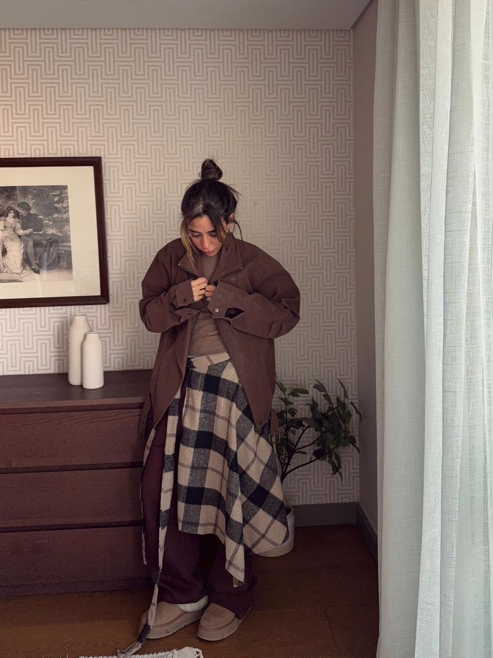 The Long Checkered Waist Wrap