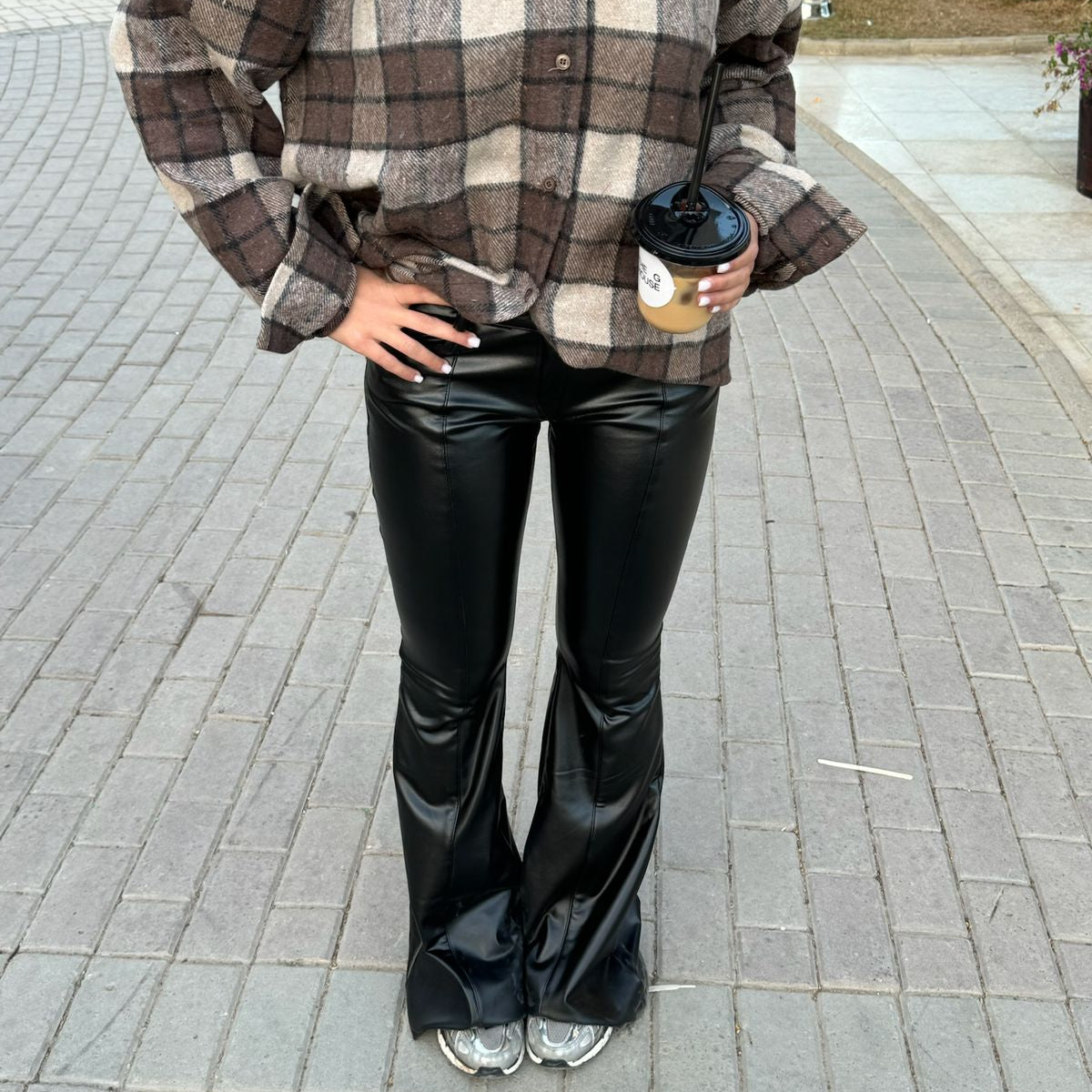 The Leather Flare Pants