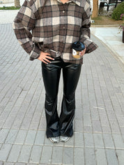 The Leather Flare Pants