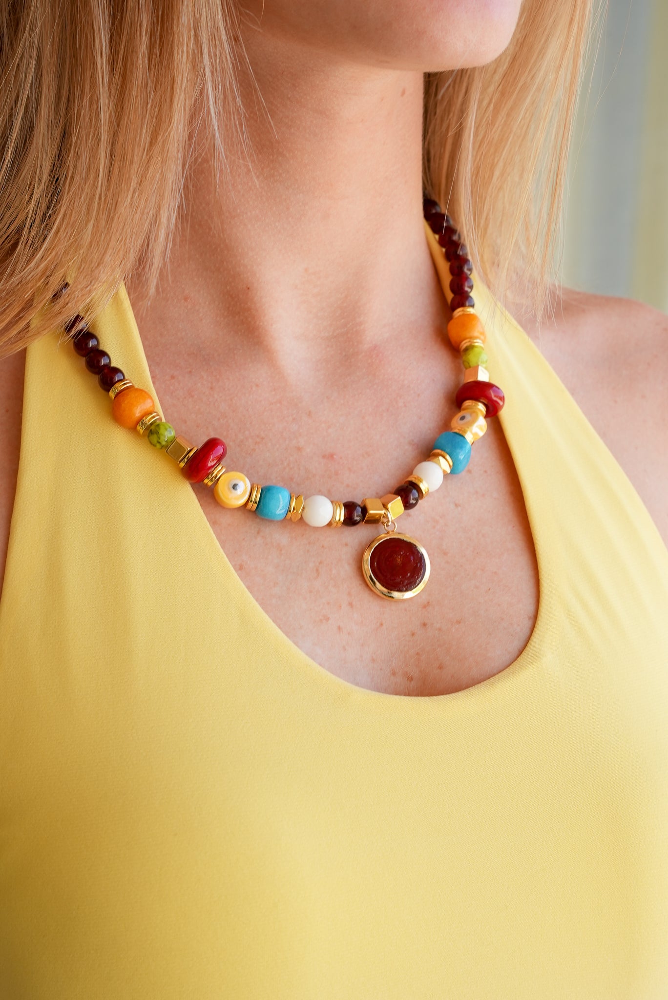 The Burgundy Eye Necklace