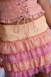 The Sunset Paisley Skirt - OrangeXPink