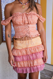 The Sunset Paisley Skirt - OrangeXPink