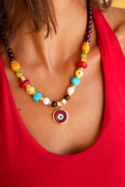 The Burgundy Eye Necklace