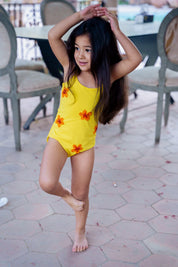 Kids Yellow Beaded Swimsuit