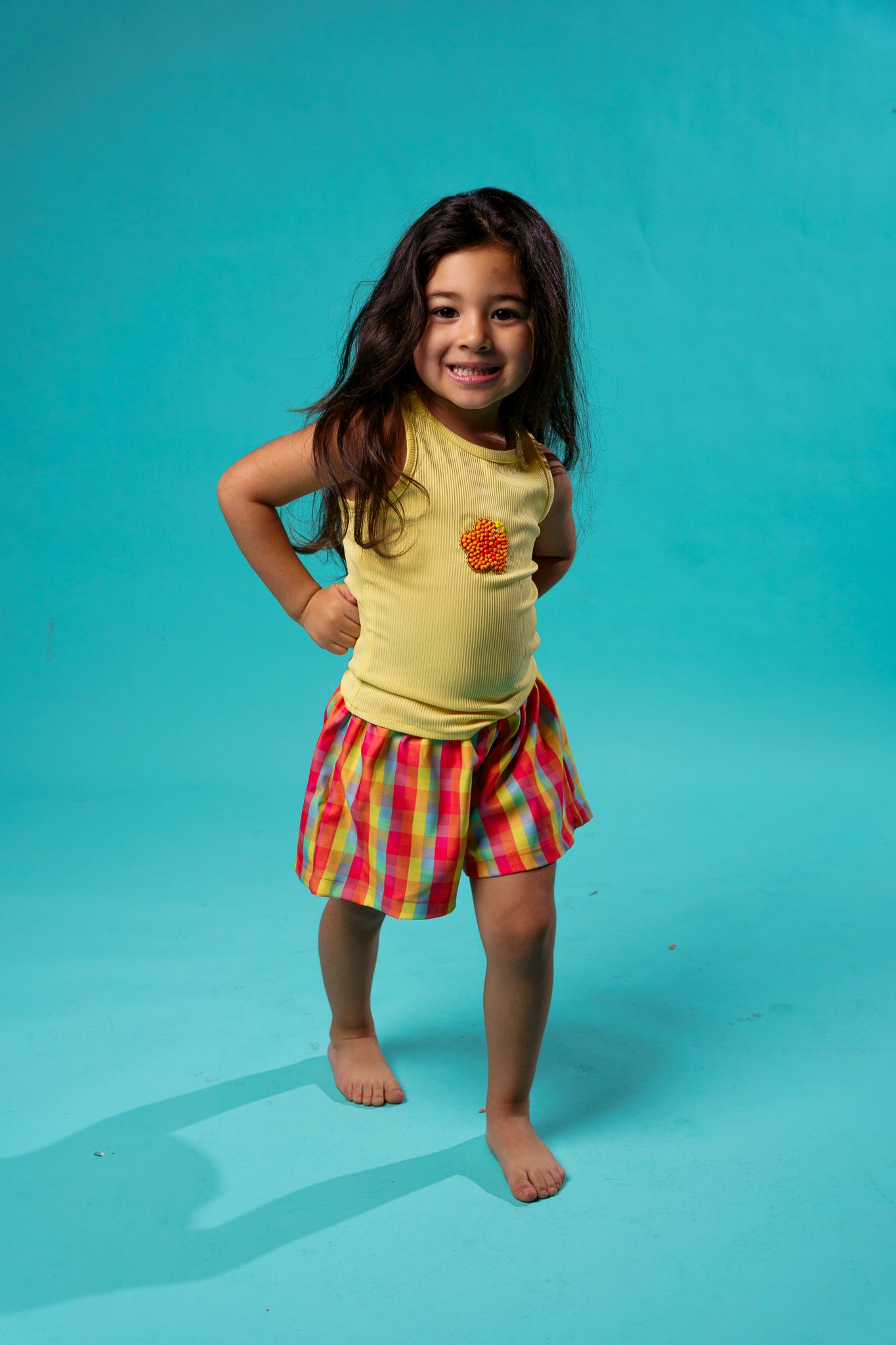 Kids Yellow Beaded Tank Top