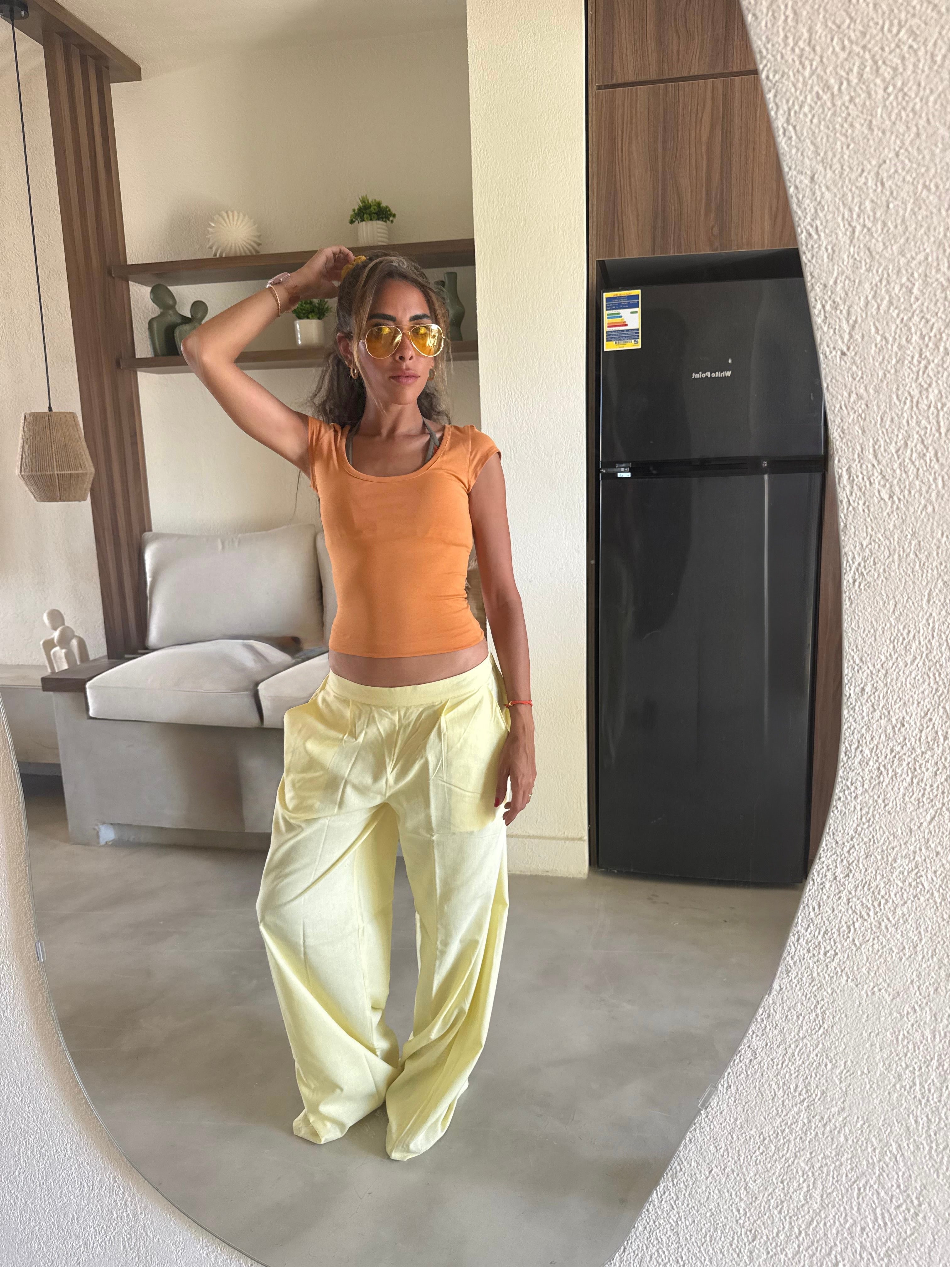 The linen blend pants