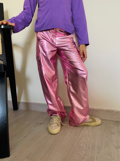 Kids Metallic Cargo Pants