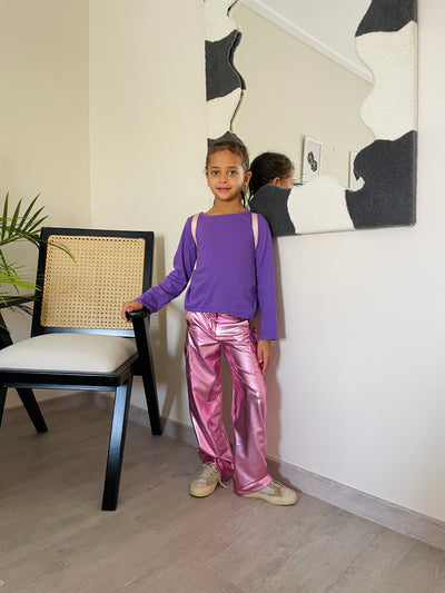 Kids Metallic Cargo Pants