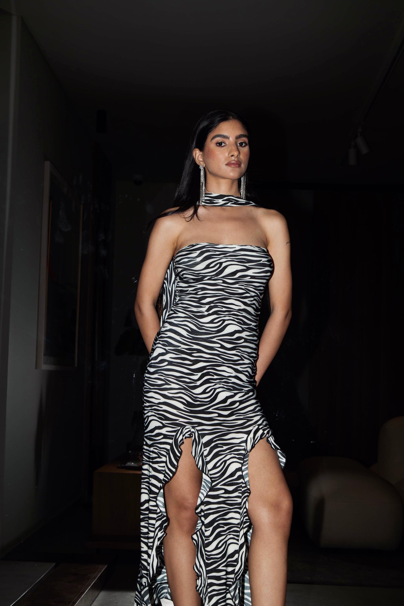 Zebra Ruffles Dress