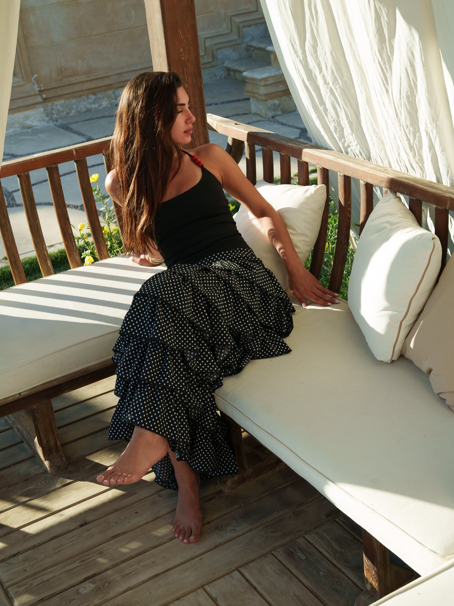The Long Polka Dot Ya Leil Skirt