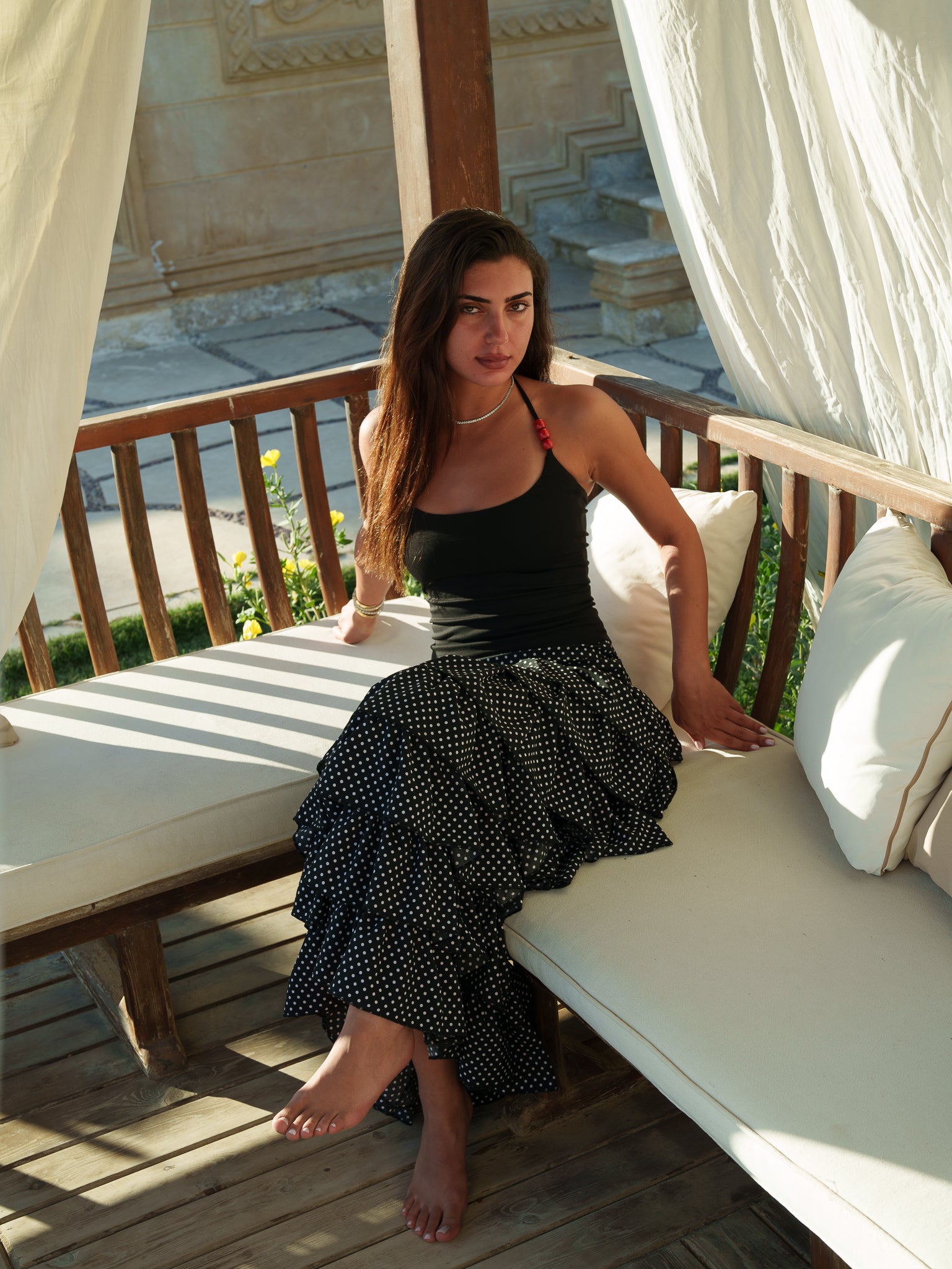 The Long Polka Dot Ya Leil Skirt