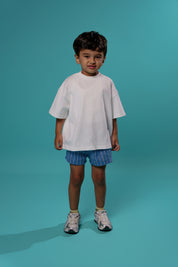 Kids Blue Lined Shorts