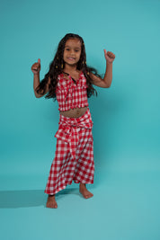 Kids Red Picnic Skirt