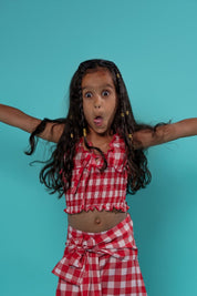 Kids Red Picnic Skirt