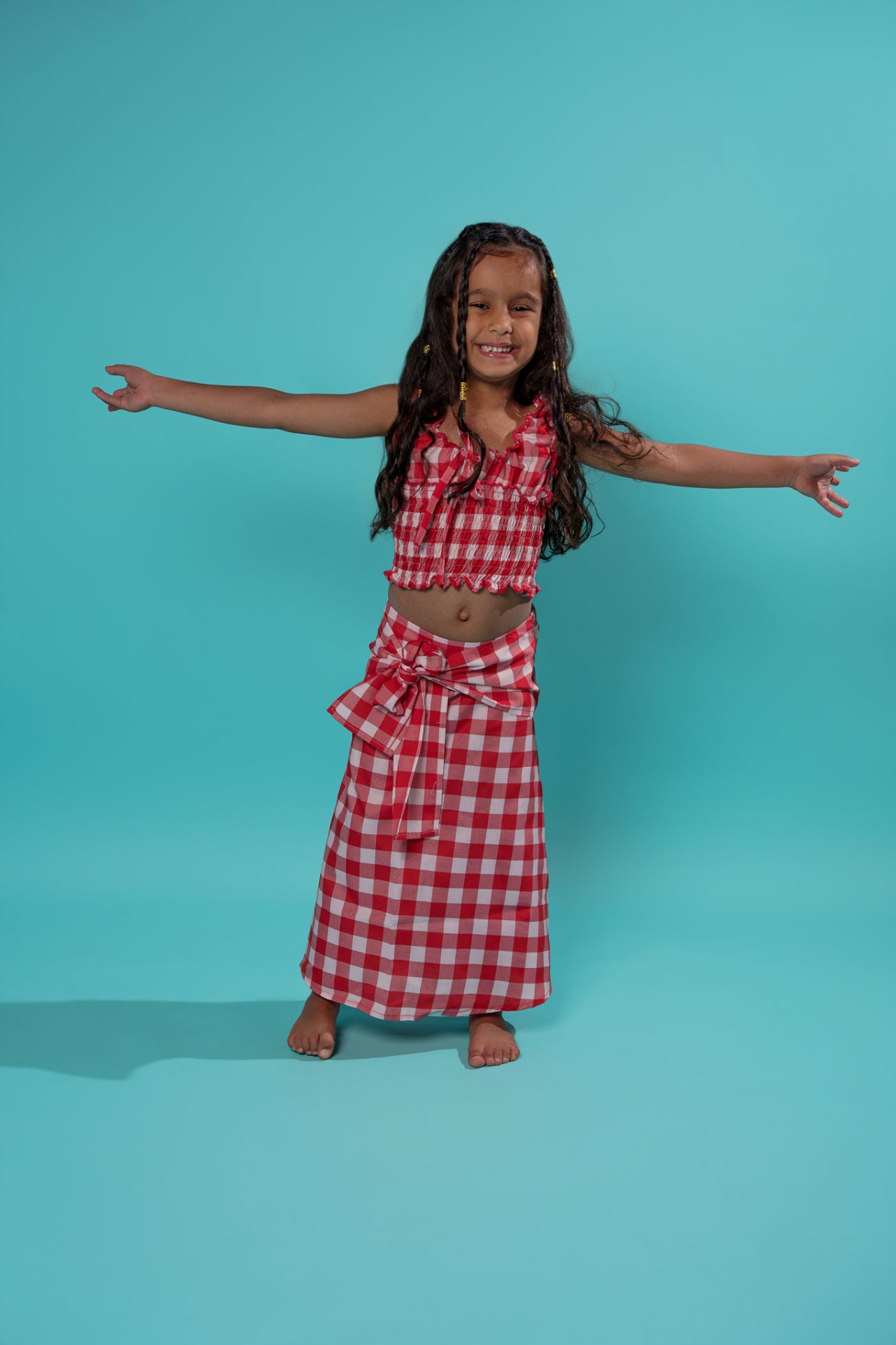 Kids Red Picnic Skirt