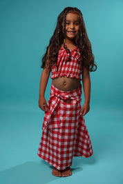 Kids Red Picnic Skirt