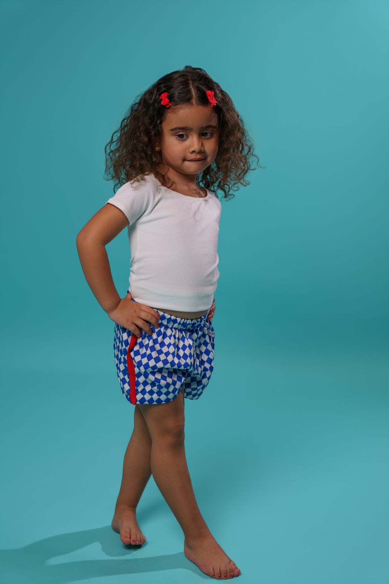 Kids White Wide Neck Top