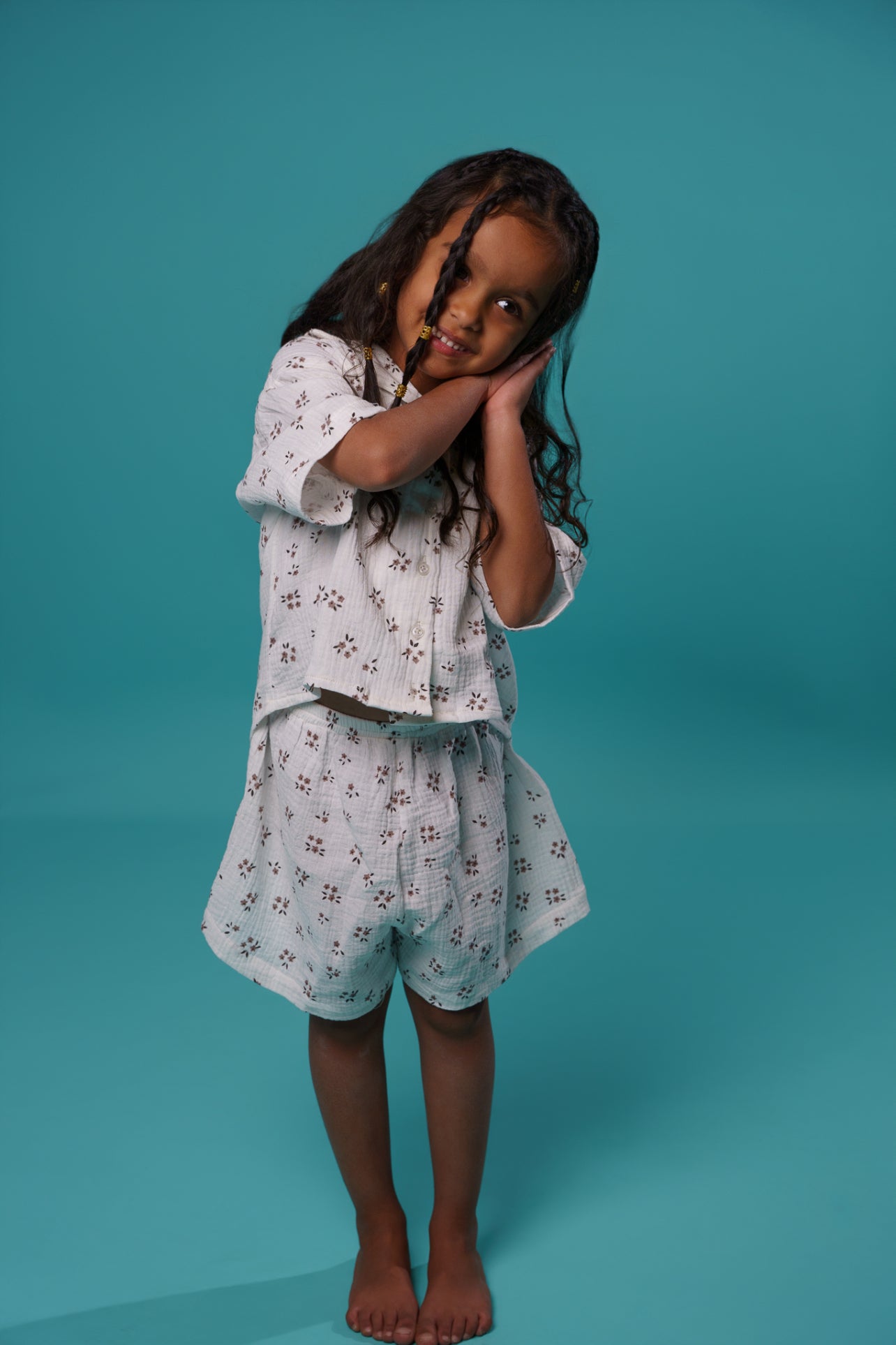Kids White Floral PJ
