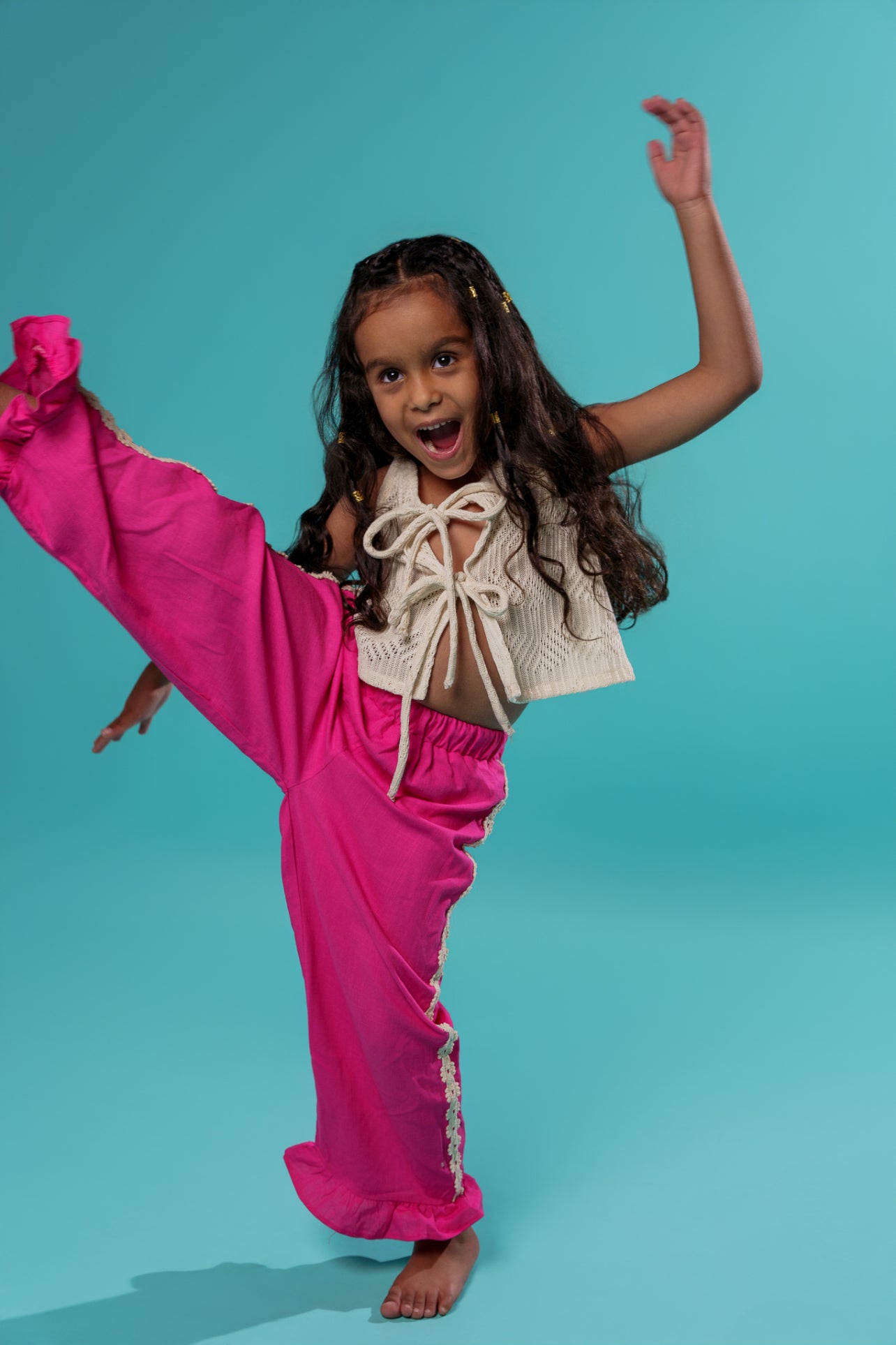 Kids Summer Pink Stripe Pants