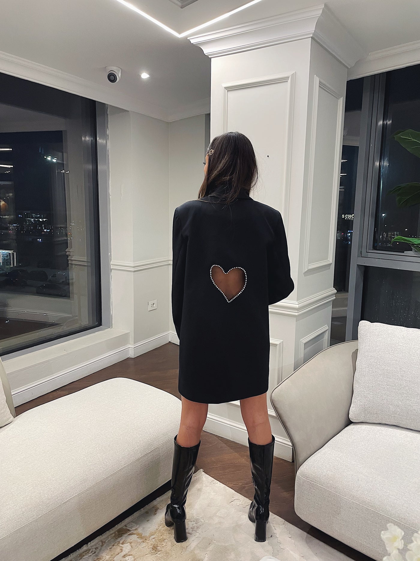 Heart Cutout Blazer Dress