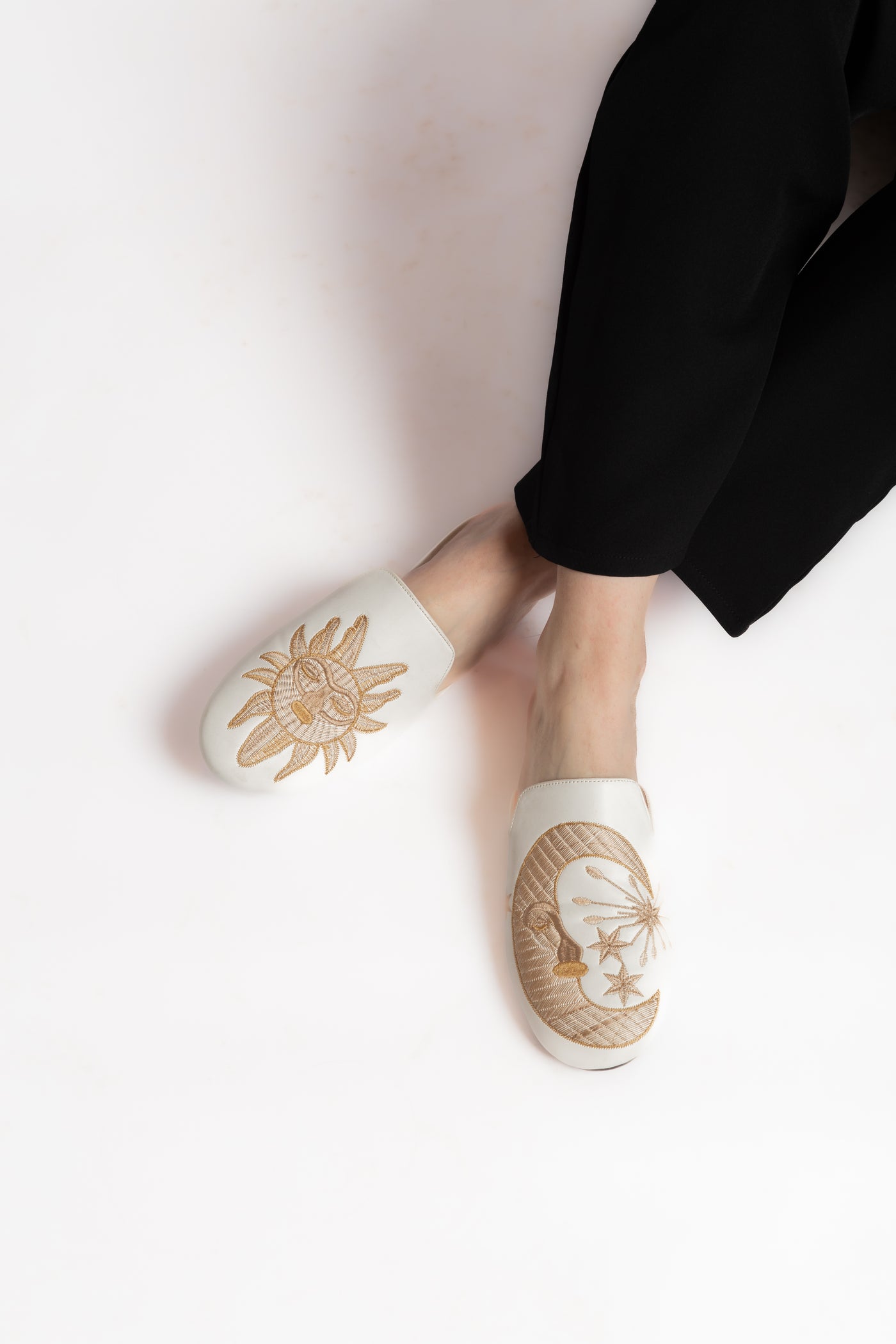 Sun and Moon White Mules