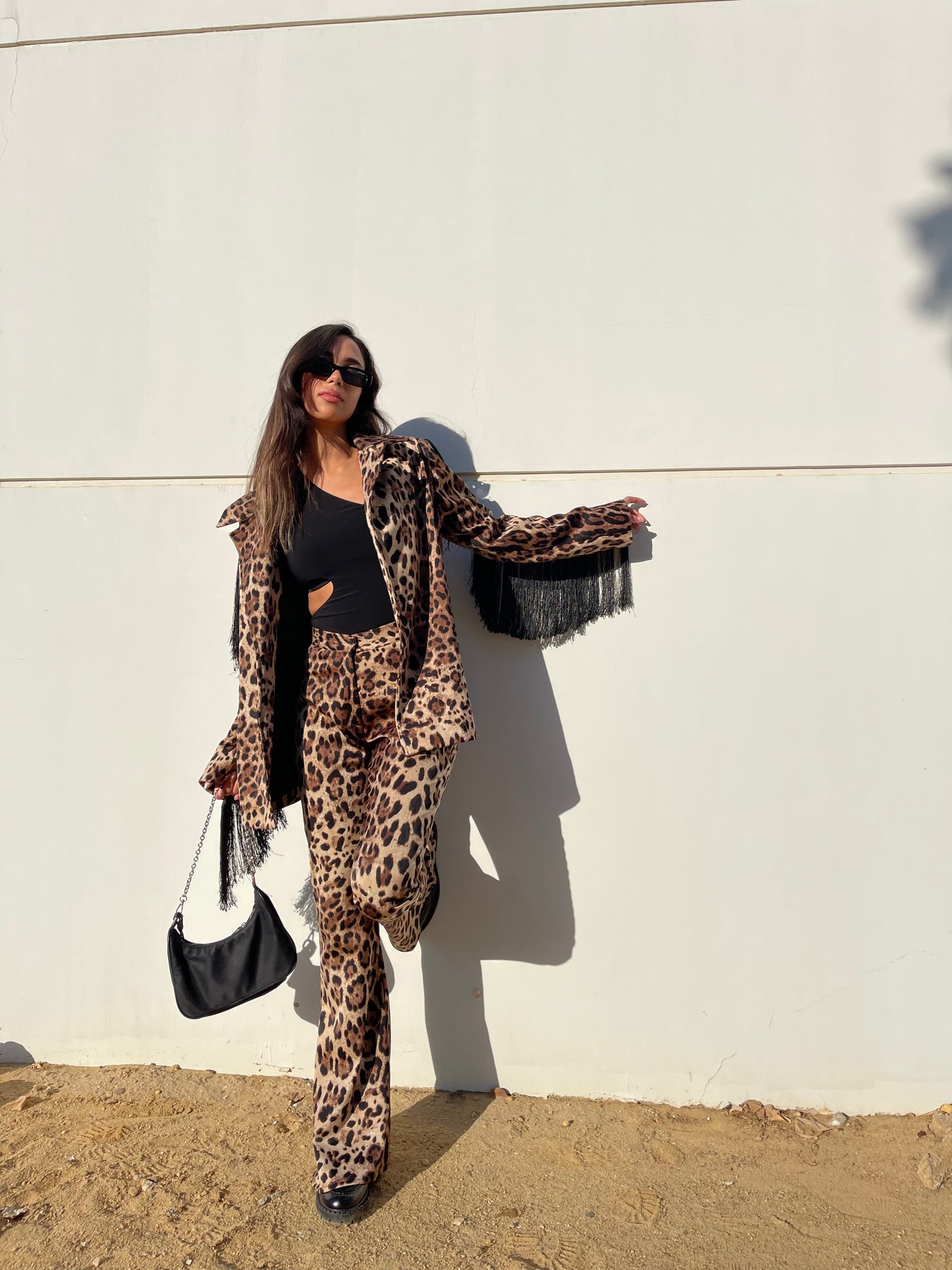 Leopard Fringes Blazer