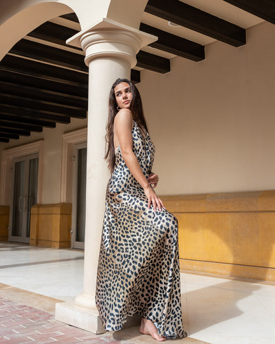 Leopard Backless Dress