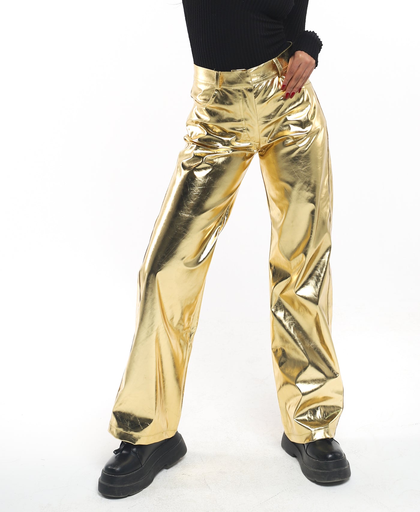 Straight Metallic Pants