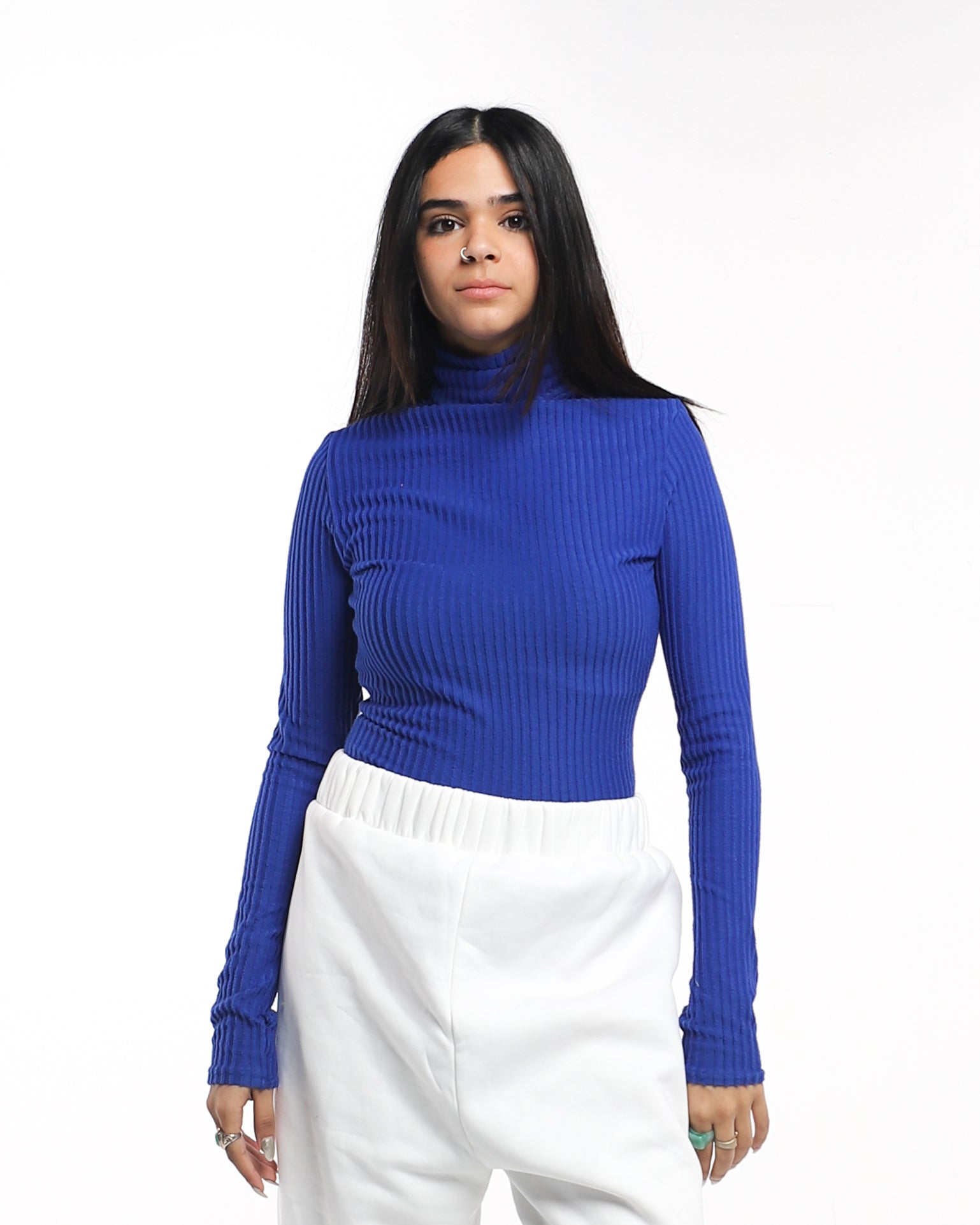 Ribbed High Neck Bodysuit