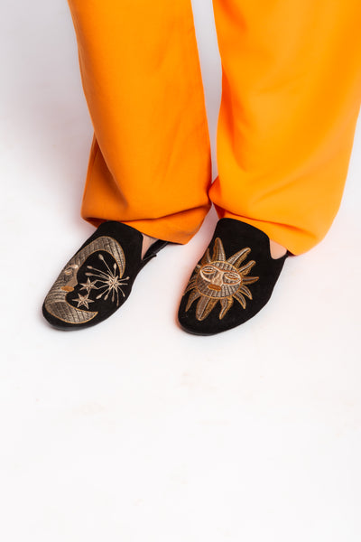 Sun and Moon Black Mules