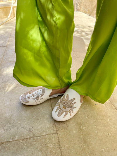 Sun and Moon White Mules