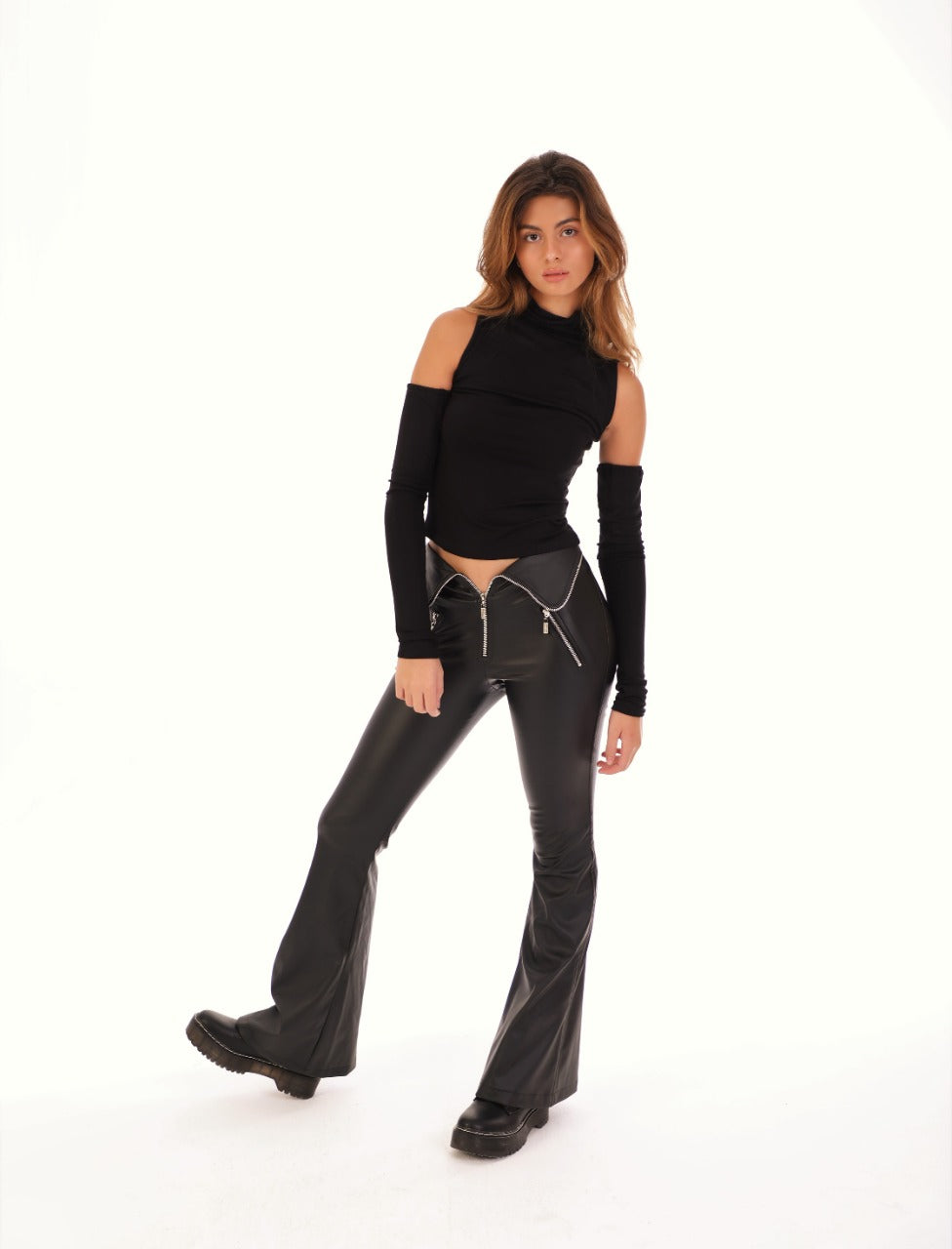 Zip Leather Pants