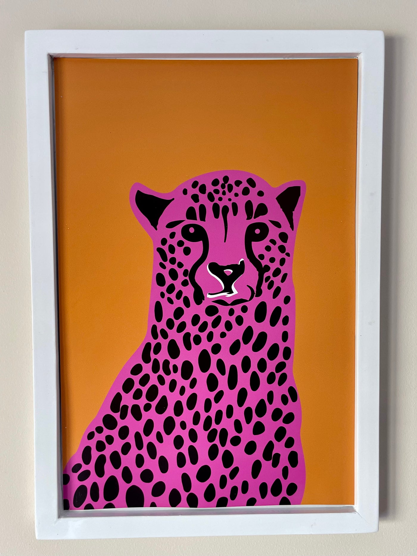 Single Pink Leopard Frame